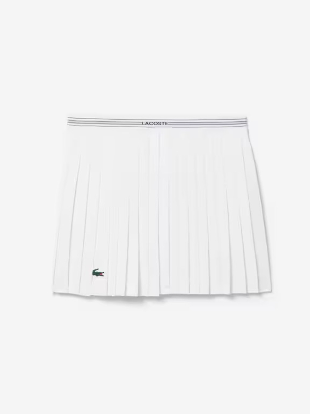 LACOSTE White Ultra Dry Tennis Heritage Pleated Lined Skirt - Picture 2 of 9
